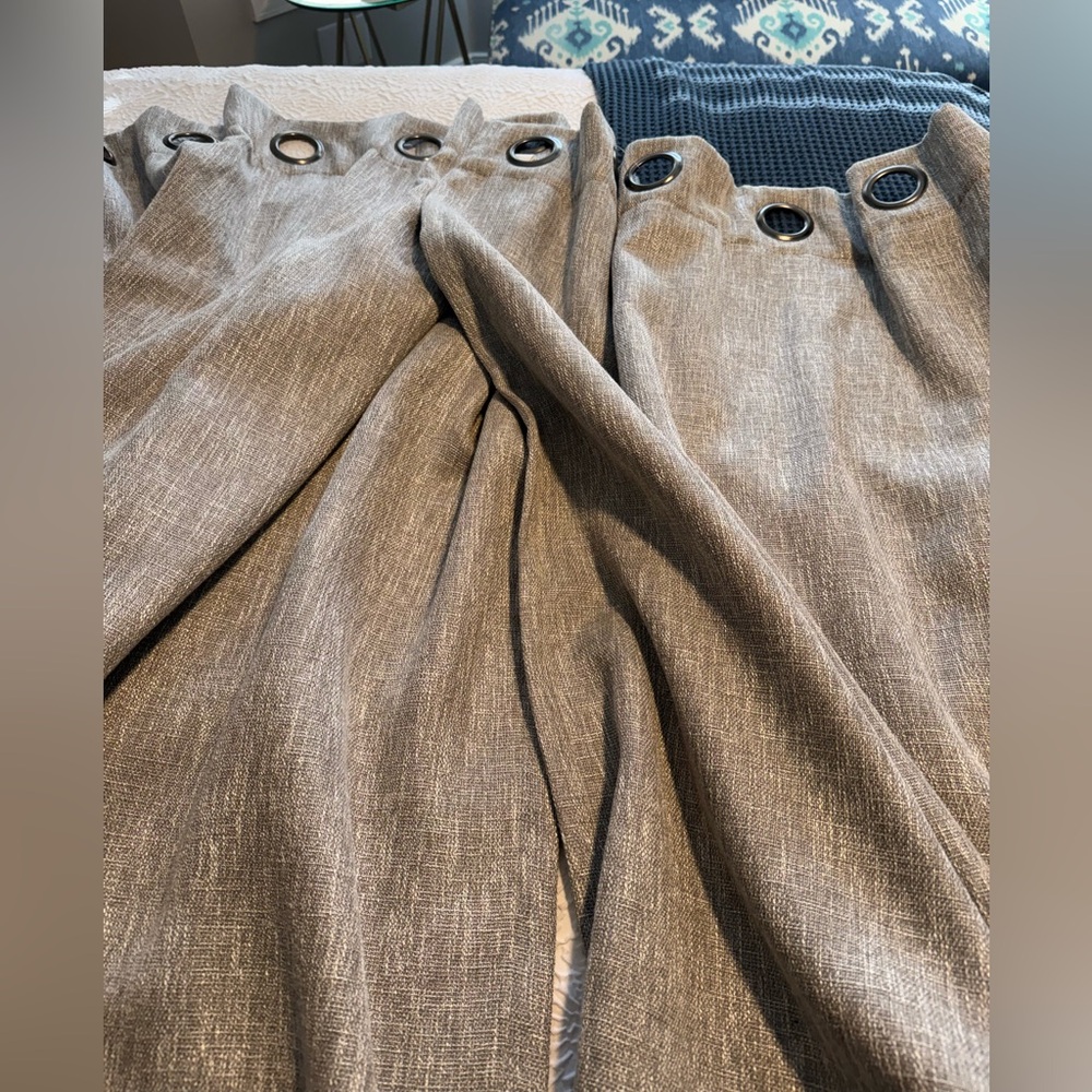 Grey window curtains